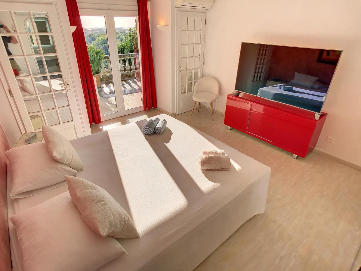 3 Bedrooms Villa Near Cannes - Pool & Jacuzzi - Sea View Mandelieu Eksteriør billede