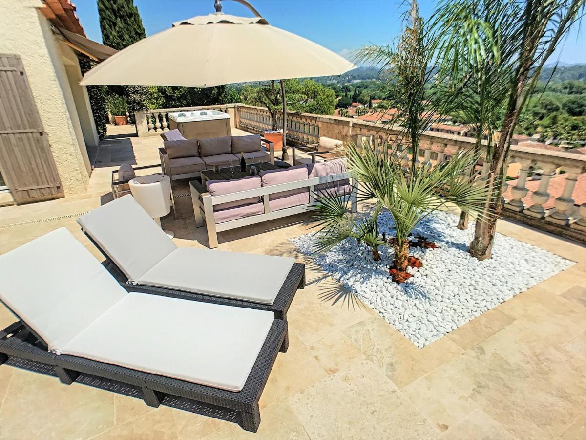 3 Bedrooms Villa Near Cannes - Pool & Jacuzzi - Sea View Mandelieu Eksteriør billede
