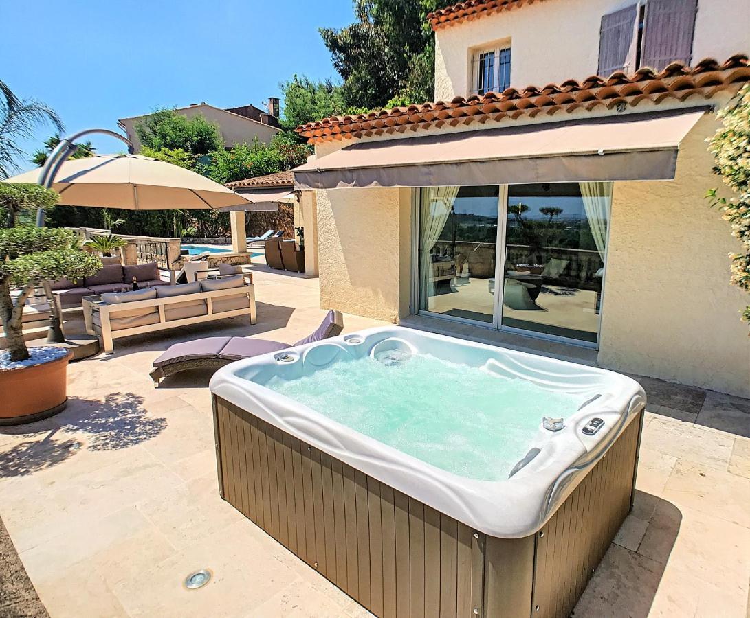 3 Bedrooms Villa Near Cannes - Pool & Jacuzzi - Sea View Mandelieu Eksteriør billede