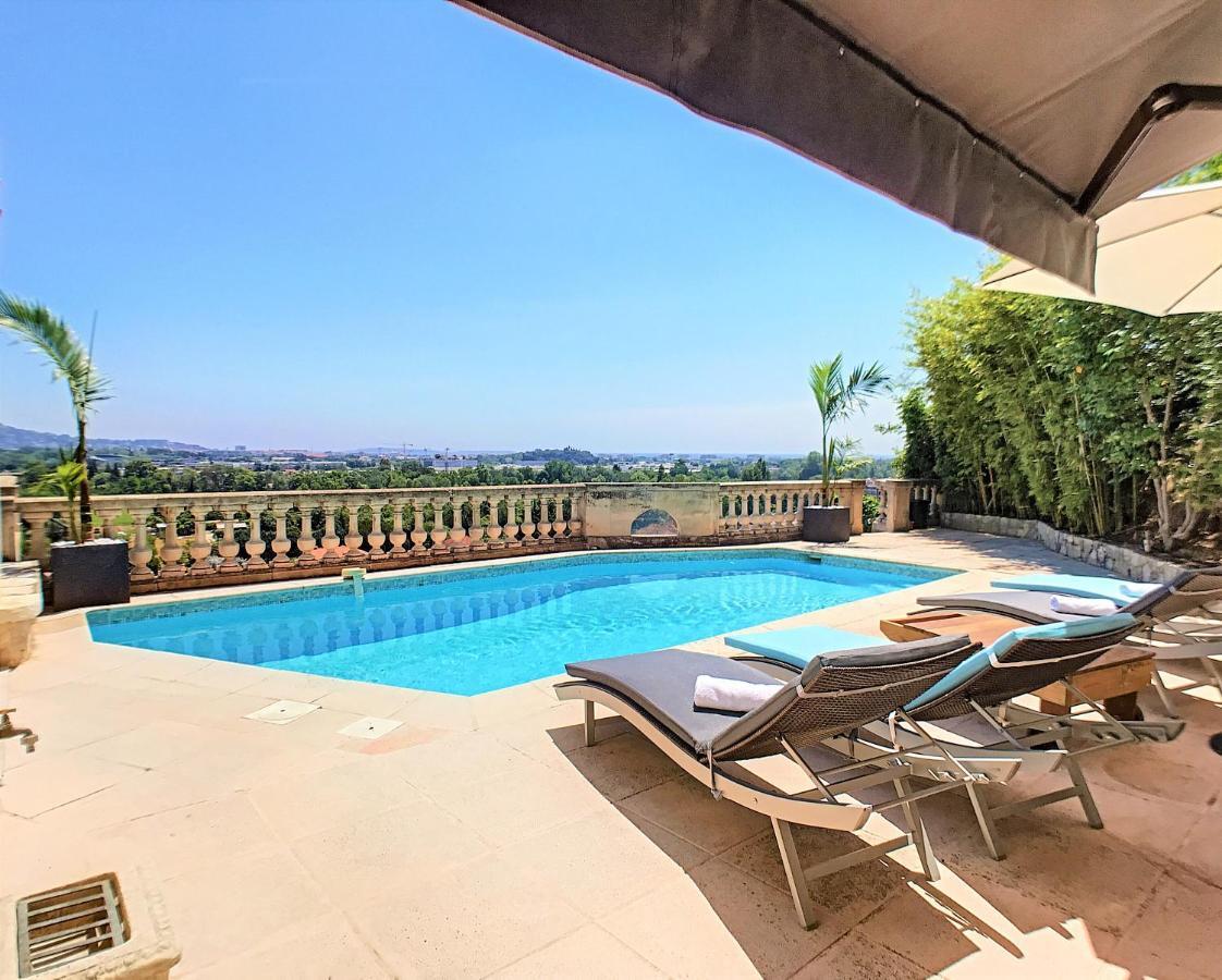 3 Bedrooms Villa Near Cannes - Pool & Jacuzzi - Sea View Mandelieu Eksteriør billede
