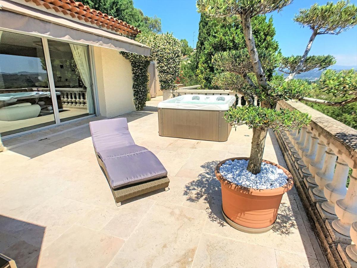3 Bedrooms Villa Near Cannes - Pool & Jacuzzi - Sea View Mandelieu Eksteriør billede
