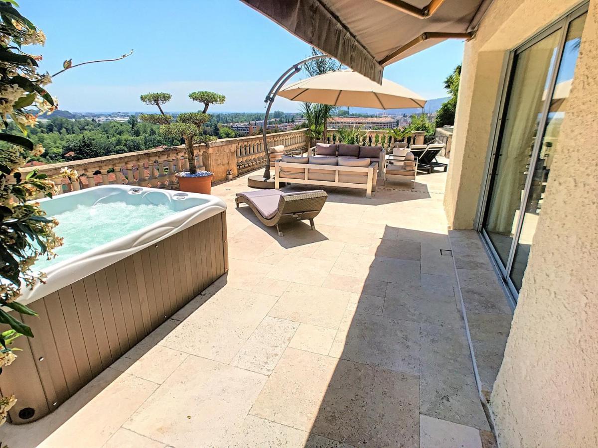 3 Bedrooms Villa Near Cannes - Pool & Jacuzzi - Sea View Mandelieu Eksteriør billede