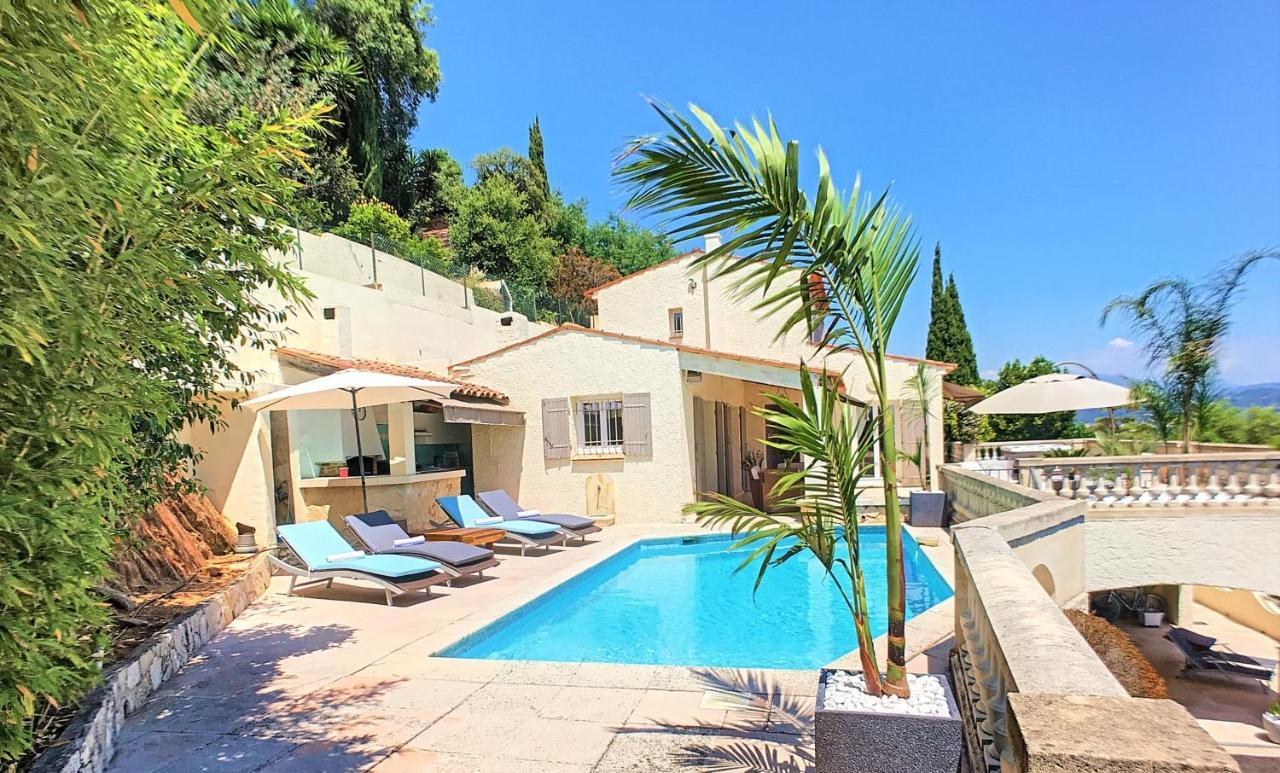 3 Bedrooms Villa Near Cannes - Pool & Jacuzzi - Sea View Mandelieu Eksteriør billede