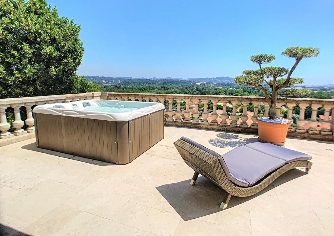 3 Bedrooms Villa Near Cannes - Pool & Jacuzzi - Sea View Mandelieu Eksteriør billede