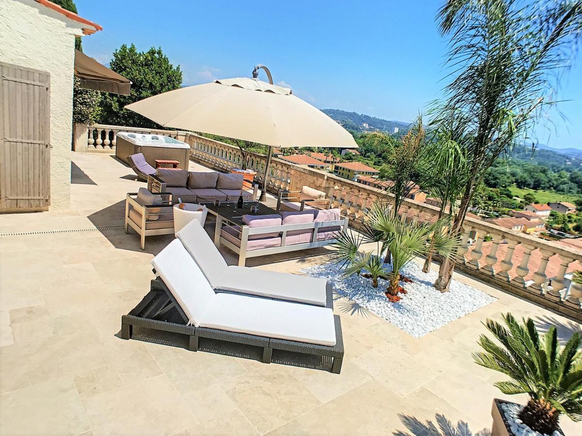 3 Bedrooms Villa Near Cannes - Pool & Jacuzzi - Sea View Mandelieu Eksteriør billede