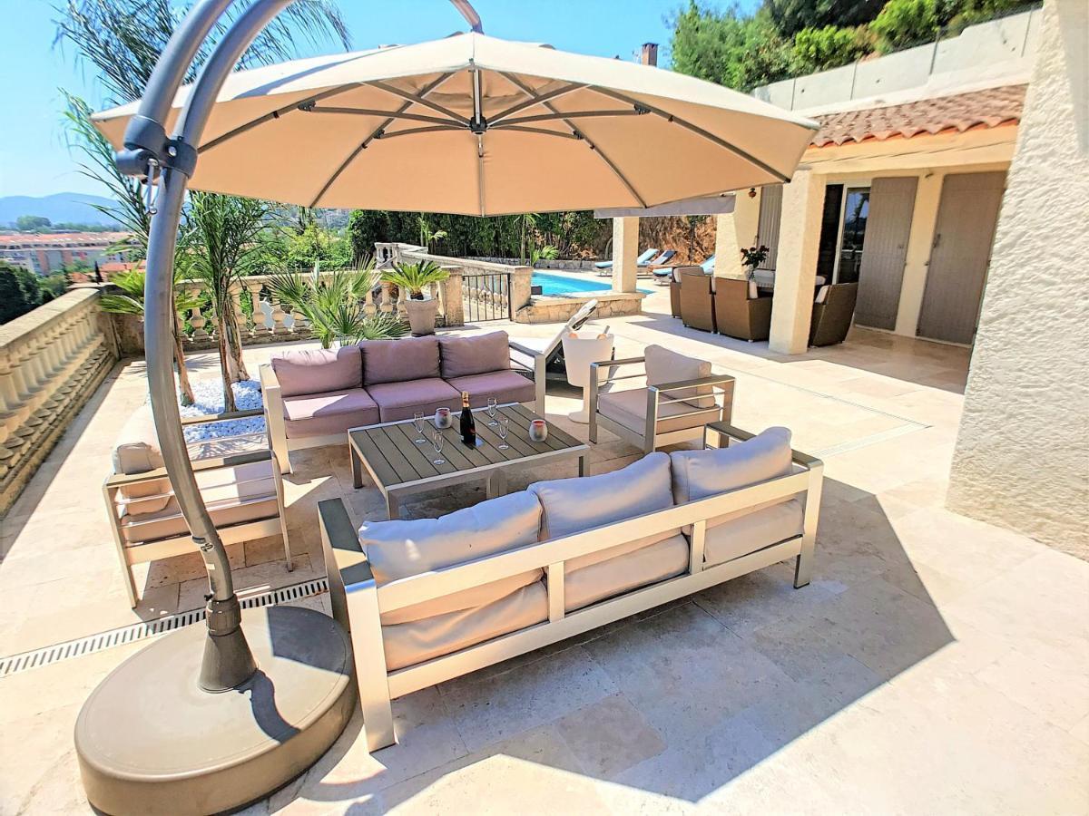 3 Bedrooms Villa Near Cannes - Pool & Jacuzzi - Sea View Mandelieu Eksteriør billede