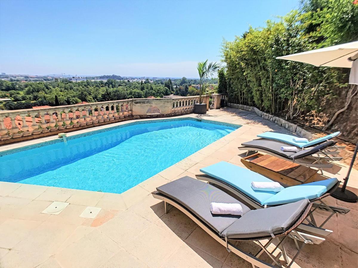 3 Bedrooms Villa Near Cannes - Pool & Jacuzzi - Sea View Mandelieu Eksteriør billede